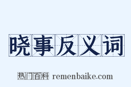 晓事反义词是什么意思的图片